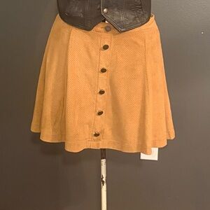 Jolt Tan A-Line Button-Up Y2K Skirt  SZ 7
